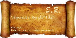 Simonits Renátó névjegykártya