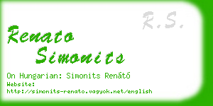 renato simonits business card